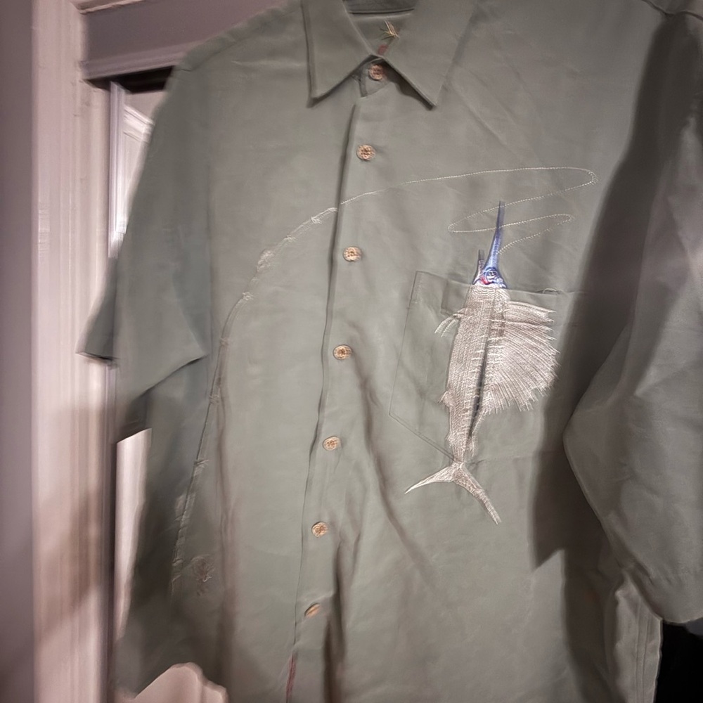 BAMBOO Green Shirt with Embroidered Logo